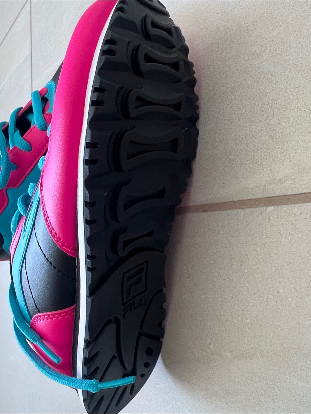 Fila Kids Bright Pink and Teal Sneakers - Picture 3 of 5